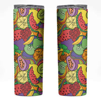 Hawaii Fruits Hippie Style Skinny Tumbler Vibrant Colorful