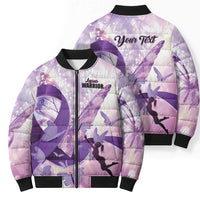 Personalized Polynesian Lupus Awareness Bomber Puffer Jacket Butterfly Hologram Lupus Warrior LT01 - Polynesian Pride