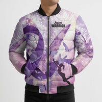 Personalized Polynesian Lupus Awareness Bomber Puffer Jacket Butterfly Hologram Lupus Warrior LT01 - Polynesian Pride
