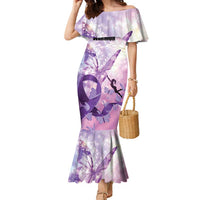 Personalized Polynesian Lupus Awareness Family Matching Mermaid Dress and Hawaiian Shirt Butterfly Hologram Lupus Warrior