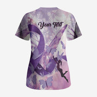 Personalized Polynesian Lupus Awareness Scrub Top Butterfly Hologram Lupus Warrior LT01 - Polynesian Pride