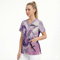 Personalized Polynesian Lupus Awareness Scrub Top Butterfly Hologram Lupus Warrior LT01 - Polynesian Pride