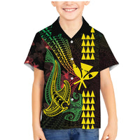 Hawaii Kakau Hammerhead Shark Family Matching Mermaid Dress and Hawaiian Shirt Neon Plumeria Pattern