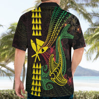 Hawaii Kakau Hammerhead Shark Hawaiian Shirt Neon Plumeria Pattern LT01 - Polynesian Pride