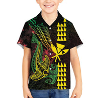 Hawaii Kakau Hammerhead Shark Hawaiian Shirt Neon Plumeria Pattern LT01 - Polynesian Pride