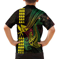Hawaii Kakau Hammerhead Shark Hawaiian Shirt Neon Plumeria Pattern LT01 - Polynesian Pride