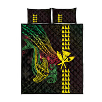 Hawaii Kakau Hammerhead Shark Quilt Bed Set Neon Plumeria Pattern