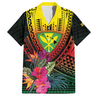 Hawaii Kanaka Maoli Flag Day Family Matching Tank Maxi Dress and Hawaiian Shirt Tropical Flowers
