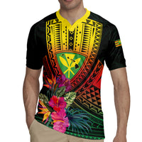 Hawaii Kanaka Maoli Flag Day Rugby Jersey Tropical Flowers LT01 - Polynesian Pride