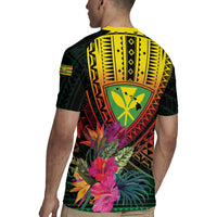 Hawaii Kanaka Maoli Flag Day Rugby Jersey Tropical Flowers LT01 - Polynesian Pride