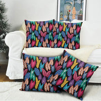 Hawaii Colorful Tropical Leaves Pillow Cover