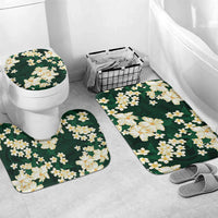 Hawaii Hibiscus Plumeria Green Bathroom Set Polynesian Pattern
