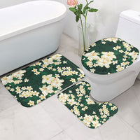 Hawaii Hibiscus Plumeria Green Bathroom Set Polynesian Pattern