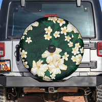 Hawaii Hibiscus Plumeria Green Spare Tire Cover Polynesian Pattern