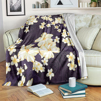 Hawaii Hibiscus Plumeria Purple Blanket Polynesian Pattern