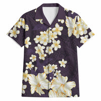 Hawaii Hibiscus Plumeria Purple Hawaiian Shirt Polynesian Pattern