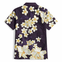Hawaii Hibiscus Plumeria Purple Hawaiian Shirt Polynesian Pattern