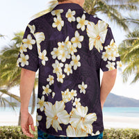 Hawaii Hibiscus Plumeria Purple Hawaiian Shirt Polynesian Pattern