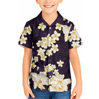 Hawaii Hibiscus Plumeria Purple Hawaiian Shirt Polynesian Pattern