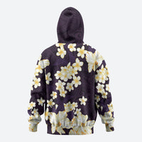 Hawaii Hibiscus Plumeria Purple Hoodie Polynesian Pattern