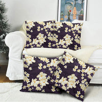 Hawaii Hibiscus Plumeria Purple Pillow Cover Polynesian Pattern