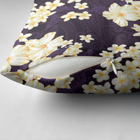 Hawaii Hibiscus Plumeria Purple Pillow Cover Polynesian Pattern