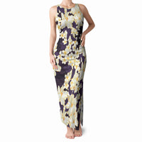 Hawaii Hibiscus Plumeria Purple Tank Maxi Dress Polynesian Pattern