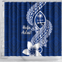 Hafa Adai Guam Shower Curtain Polynesian Floral Blue Pattern LT01 - Polynesian Pride