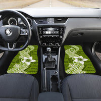 Hafa Adai Guam Car Mats Polynesian Olive Green Blue Pattern LT01 - Polynesian Pride