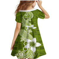 Hafa Adai Guam Family Matching Mermaid Dress and Hawaiian Shirt Polynesian Olive Green Blue Pattern LT01 - Polynesian Pride