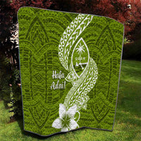 Hafa Adai Guam Quilt Polynesian Olive Green Blue Pattern LT01 - Polynesian Pride