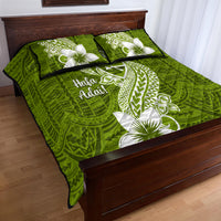 Hafa Adai Guam Quilt Bed Set Polynesian Olive Green Blue Pattern LT01 - Polynesian Pride