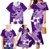Hafa Adai Guam Family Matching Mermaid Dress and Hawaiian Shirt Polynesian Floral Purple Pattern LT01 - Polynesian Pride
