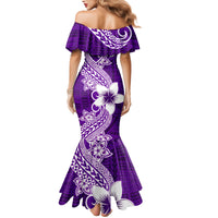 Hafa Adai Guam Family Matching Mermaid Dress and Hawaiian Shirt Polynesian Floral Purple Pattern LT01 - Polynesian Pride