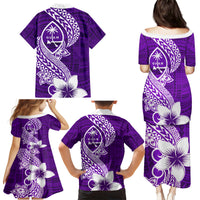 Hafa Adai Guam Family Matching Puletasi Dress and Hawaiian Shirt Polynesian Floral Purple Pattern LT01 - Polynesian Pride