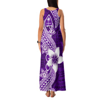 Hafa Adai Guam Family Matching Tank Maxi Dress and Hawaiian Shirt Polynesian Floral Purple Pattern LT01 - Polynesian Pride