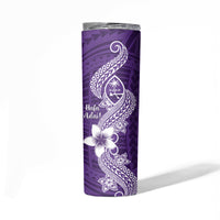 Hafa Adai Guam Skinny Tumbler Polynesian Floral Purple Pattern