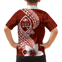 Hafa Adai Guam Kid Hawaiian Shirt Polynesian Floral Red Pattern LT01 - Polynesian Pride