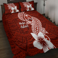 Hafa Adai Guam Quilt Bed Set Polynesian Floral Red Pattern LT01 - Polynesian Pride