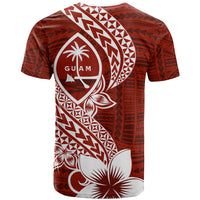 Hafa Adai Guam T Shirt Polynesian Floral Red Pattern LT01 - Polynesian Pride