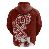 Hafa Adai Guam Zip Hoodie Polynesian Floral Red Pattern LT01 - Polynesian Pride