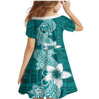 Hafa Adai Guam Family Matching Mermaid Dress and Hawaiian Shirt Polynesian Floral Teal Pattern LT01 - Polynesian Pride