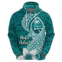 Hafa Adai Guam Hoodie Polynesian Floral Teal Pattern LT01 - Polynesian Pride