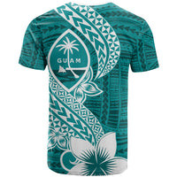 Hafa Adai Guam T Shirt Polynesian Floral Teal Pattern LT01 - Polynesian Pride