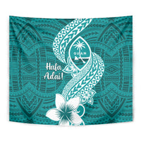 Hafa Adai Guam Tapestry Polynesian Floral Teal Pattern LT01 - Polynesian Pride