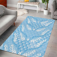 Baby Blue Mermaid Puakenikeni Maile Lei Area Rug LT01 - Polynesian Pride
