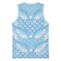 Baby Blue Mermaid Puakenikeni Maile Lei Basketball Jersey