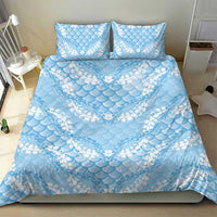 Baby Blue Mermaid Puakenikeni Maile Lei Bedding Set