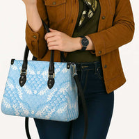 Baby Blue Mermaid Puakenikeni Maile Lei Leather Bag LT01 - Polynesian Pride