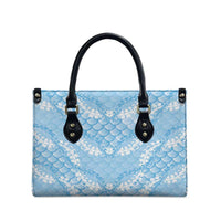 Baby Blue Mermaid Puakenikeni Maile Lei Leather Bag LT01 - Polynesian Pride